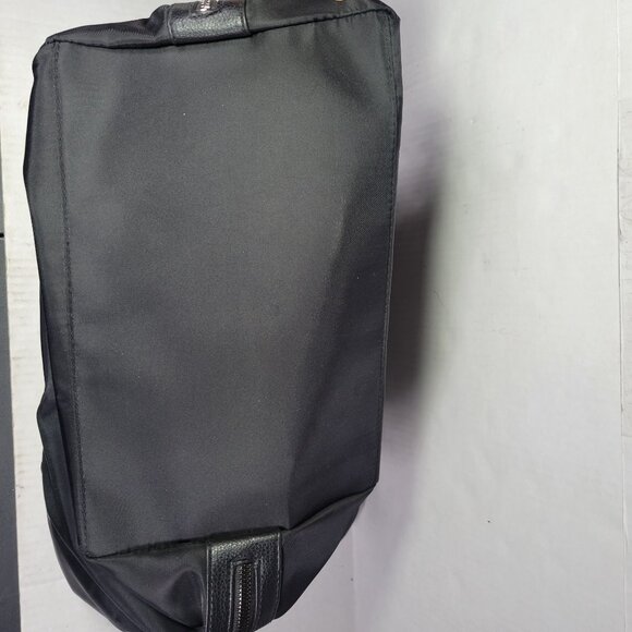 Botkier Black Nylon Large Tote Bag With Leather Trim & Zippered Top Closure - Picture 6 of 6